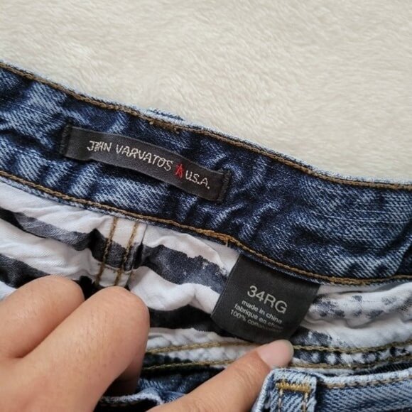 John Varvatos Men's Medium Wash Straight Leg Jeans Size 34R - Picture 9 of 10